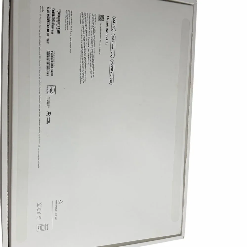 Apple MacBook Air with an M4 2025 Model Silver 13 inch EMPTY BOX
